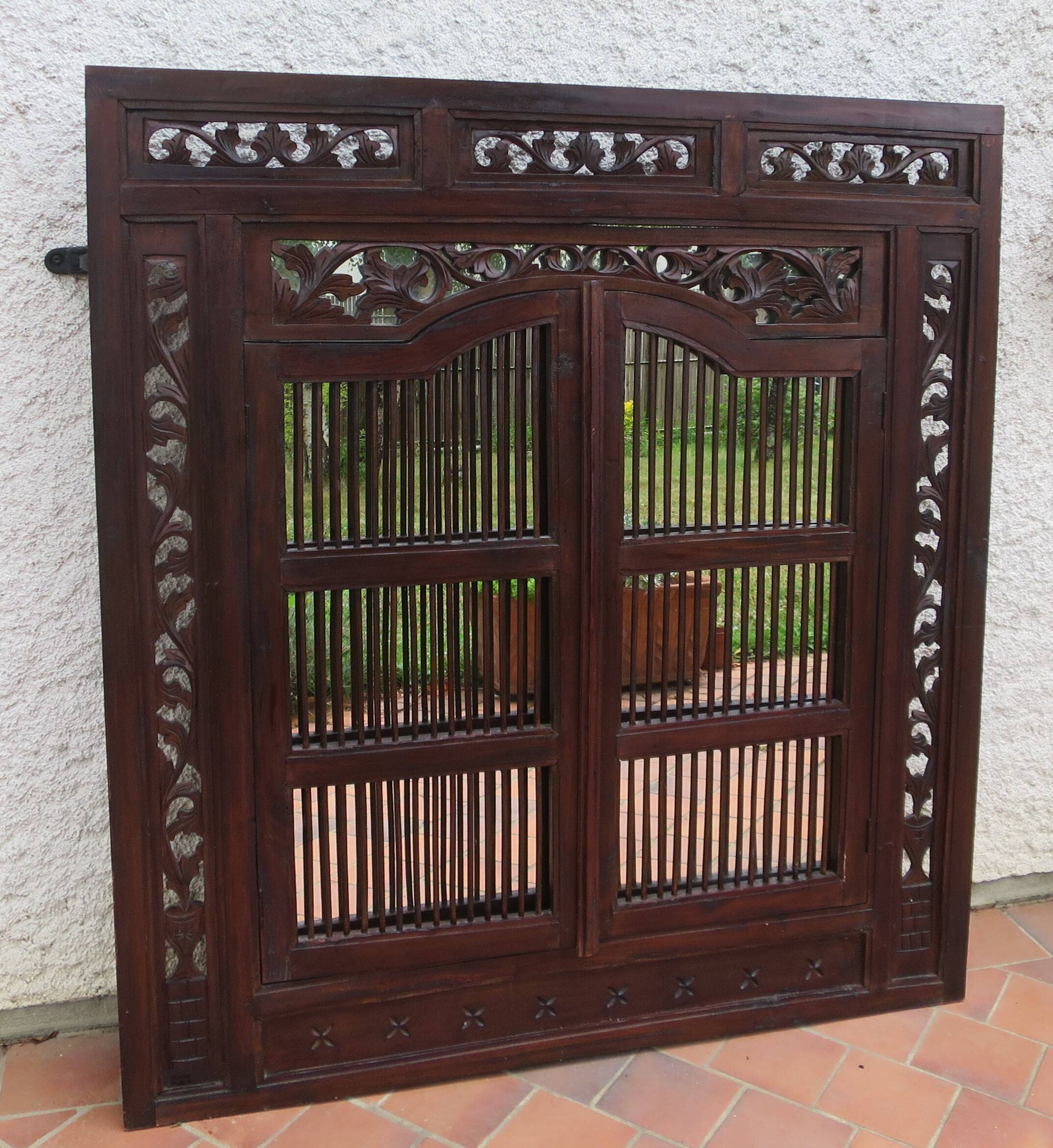 Large Indonesian shutter window mirror 120 x 130