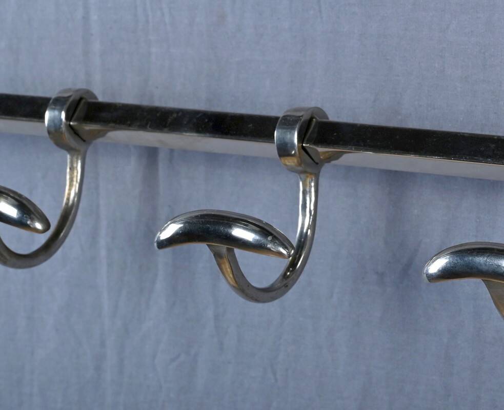 Chrome-Plated Metal Wall-Mounted Locker – Mid-20th Century