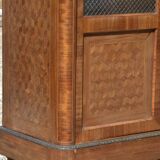 Marquetry and bronze showcase