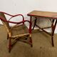 Ensemble table et fauteuil en rotin enfants