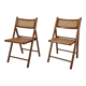 Ensemble de 2 chaises pliantes italiennes en osier, années 1980