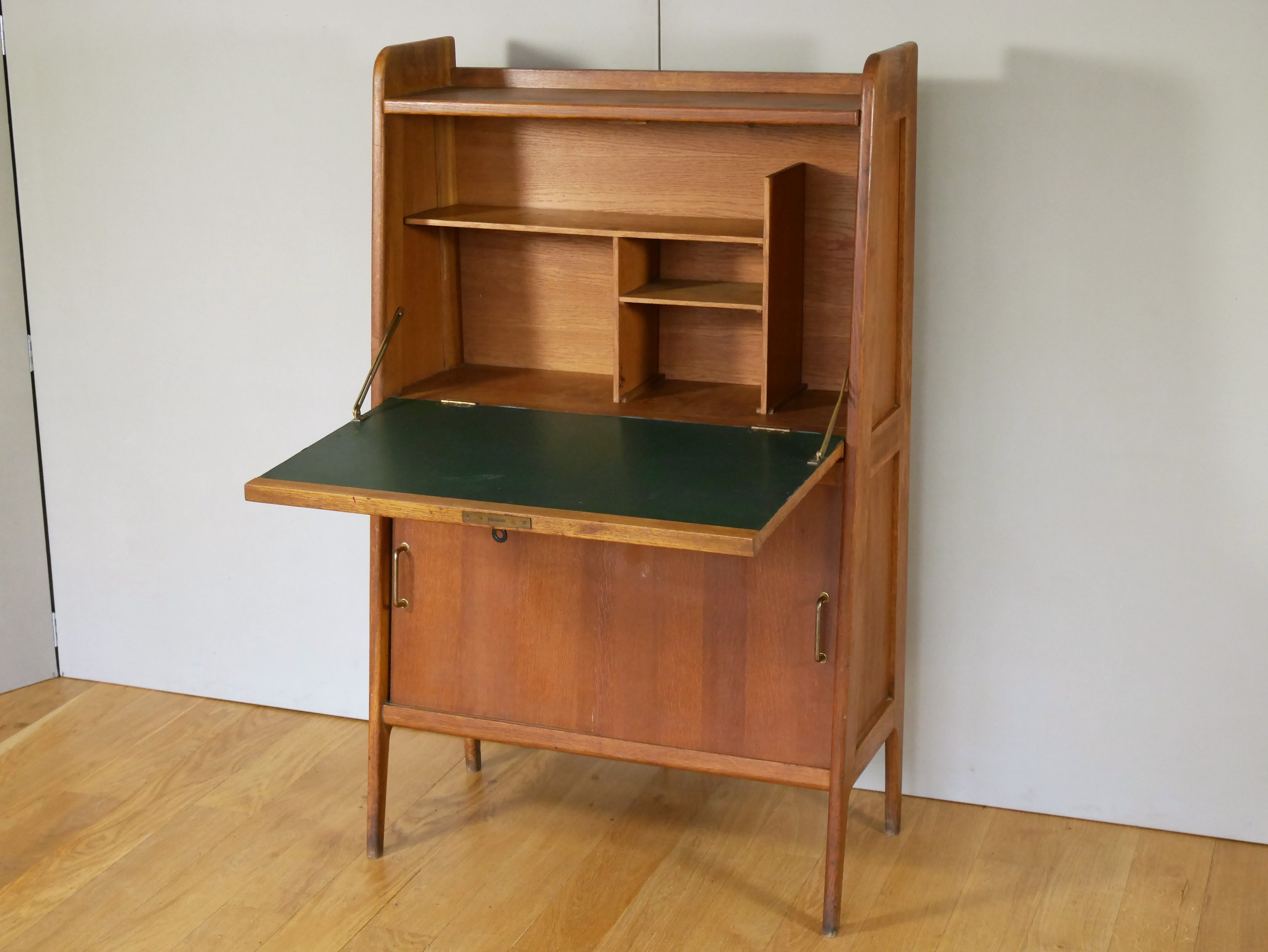 50s oak secretary