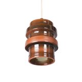 Lampe suspendue en argile verte