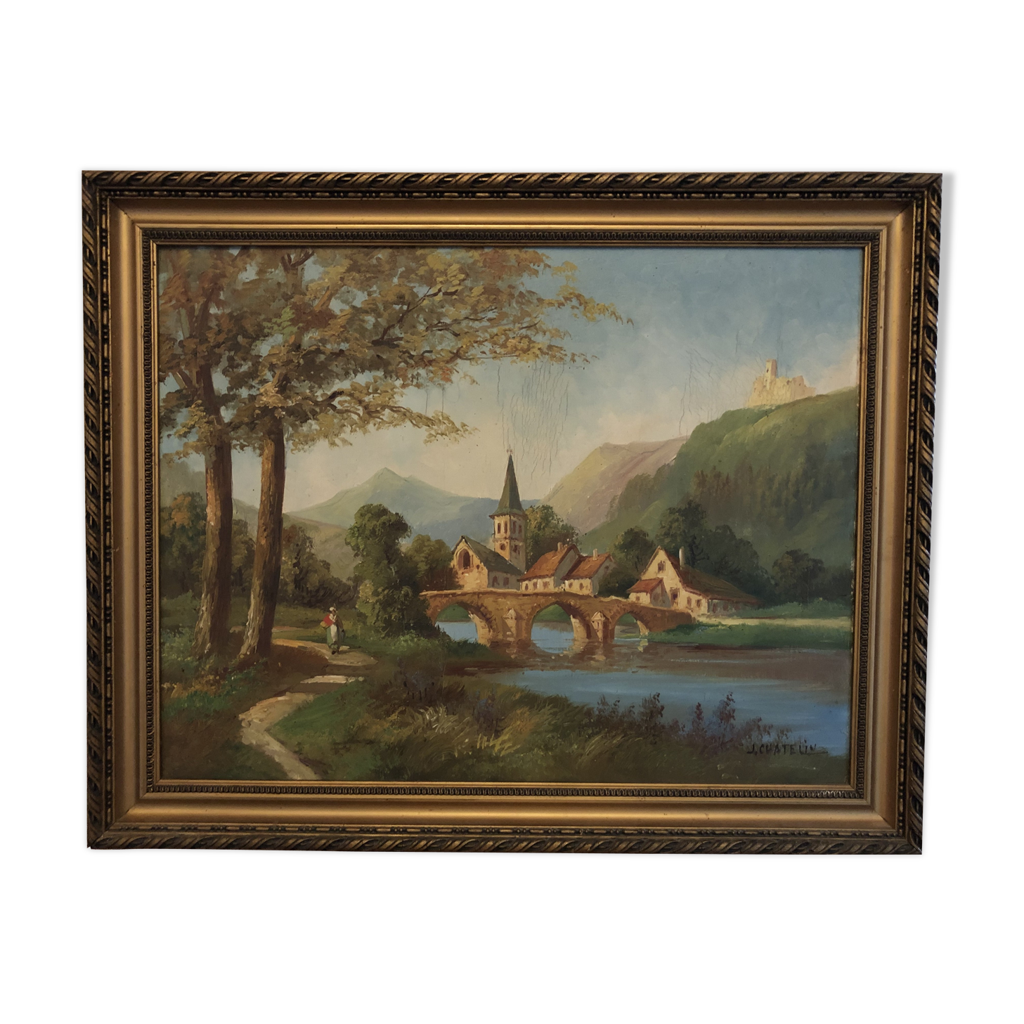 Oil on canvas: lively landscape