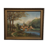 Oil on canvas: lively landscape