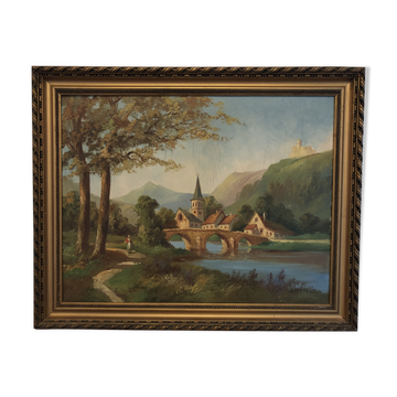 Oil on canvas: lively landscape
