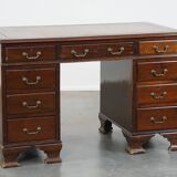 English desk with leather desk top and 9 drawers
