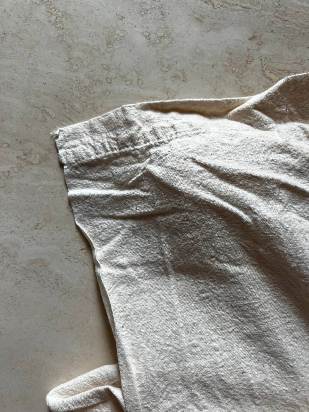 Large antique cloth in ecru, handwoven cotton and linen.
