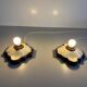 Pair of brown and cream ceramic wall lights by PAN Leuchten, 1970 Germany