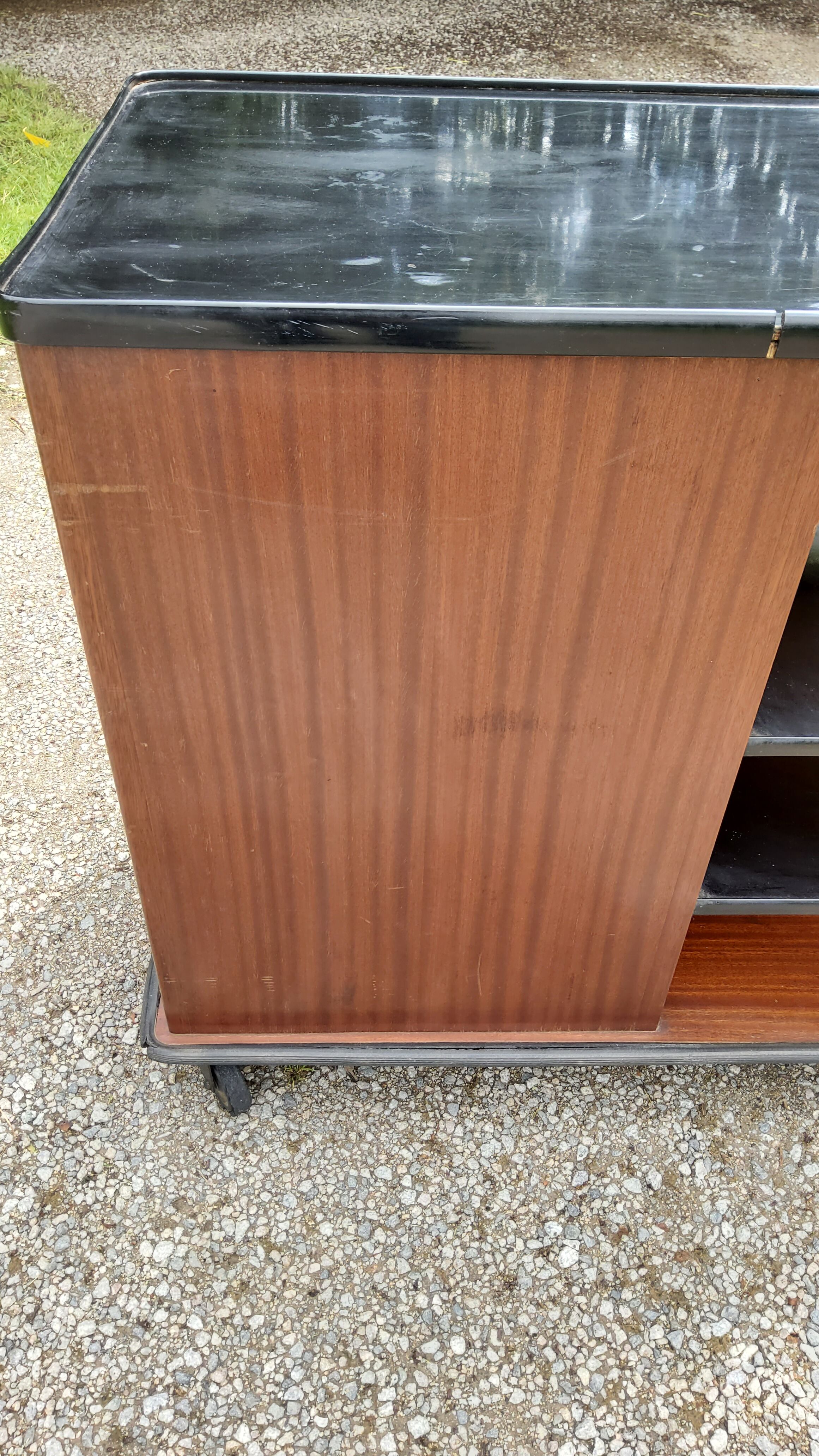 1960s roller service in mahogany and formica fournier paris