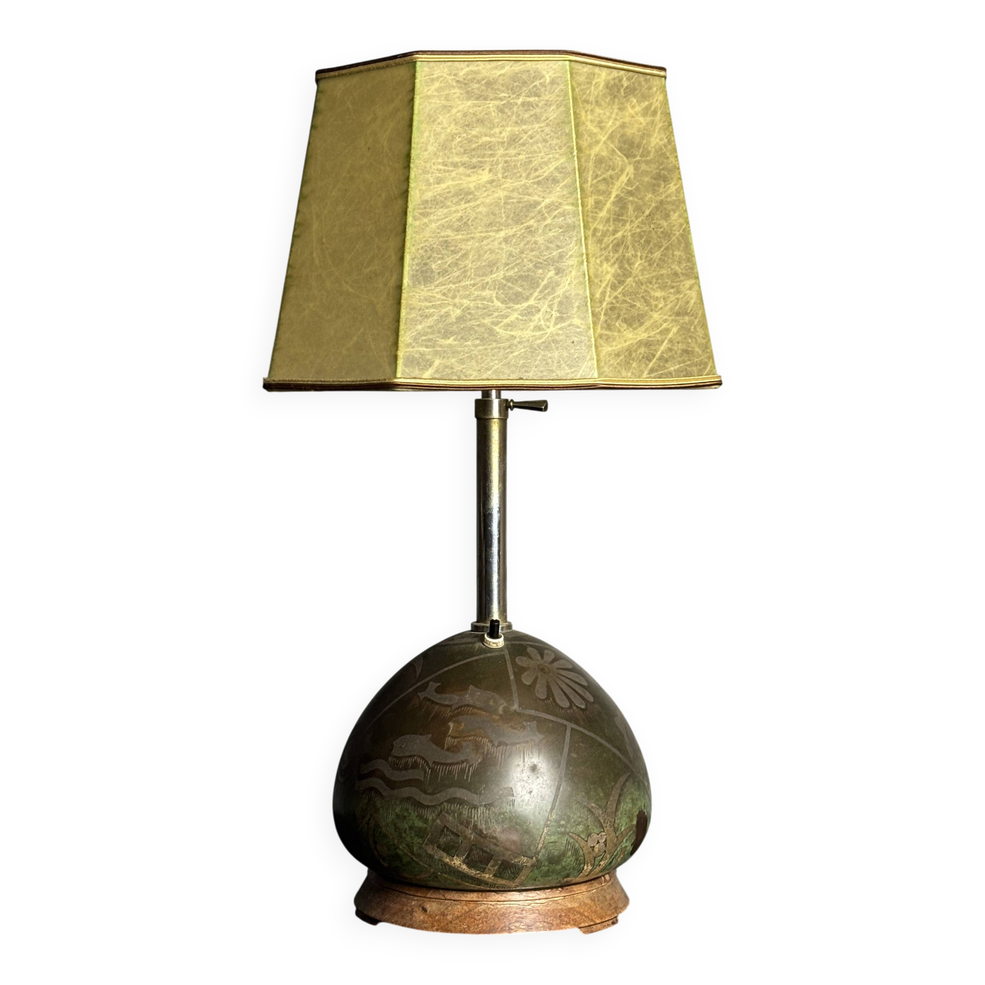 Art deco table lamp by Paul Haustein for WMF Ikora, Congo series, 1920s