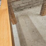 Coffee table in wood and smoked glass 1970 vintage