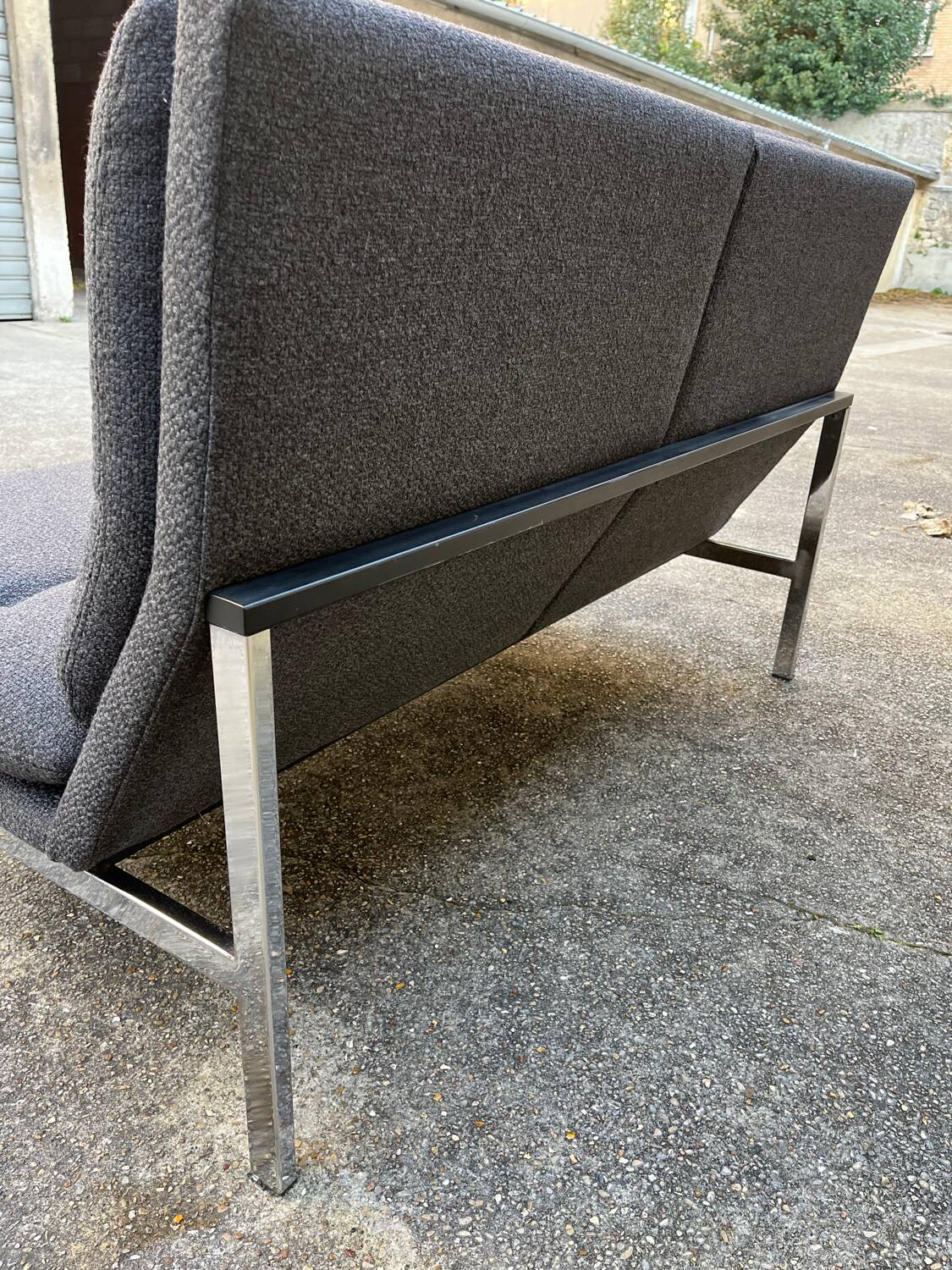 Anthracite and chrome 2-seater bench 70'