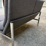 Anthracite and chrome 2-seater bench 70'