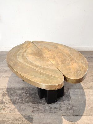 Engraved brass coffee table