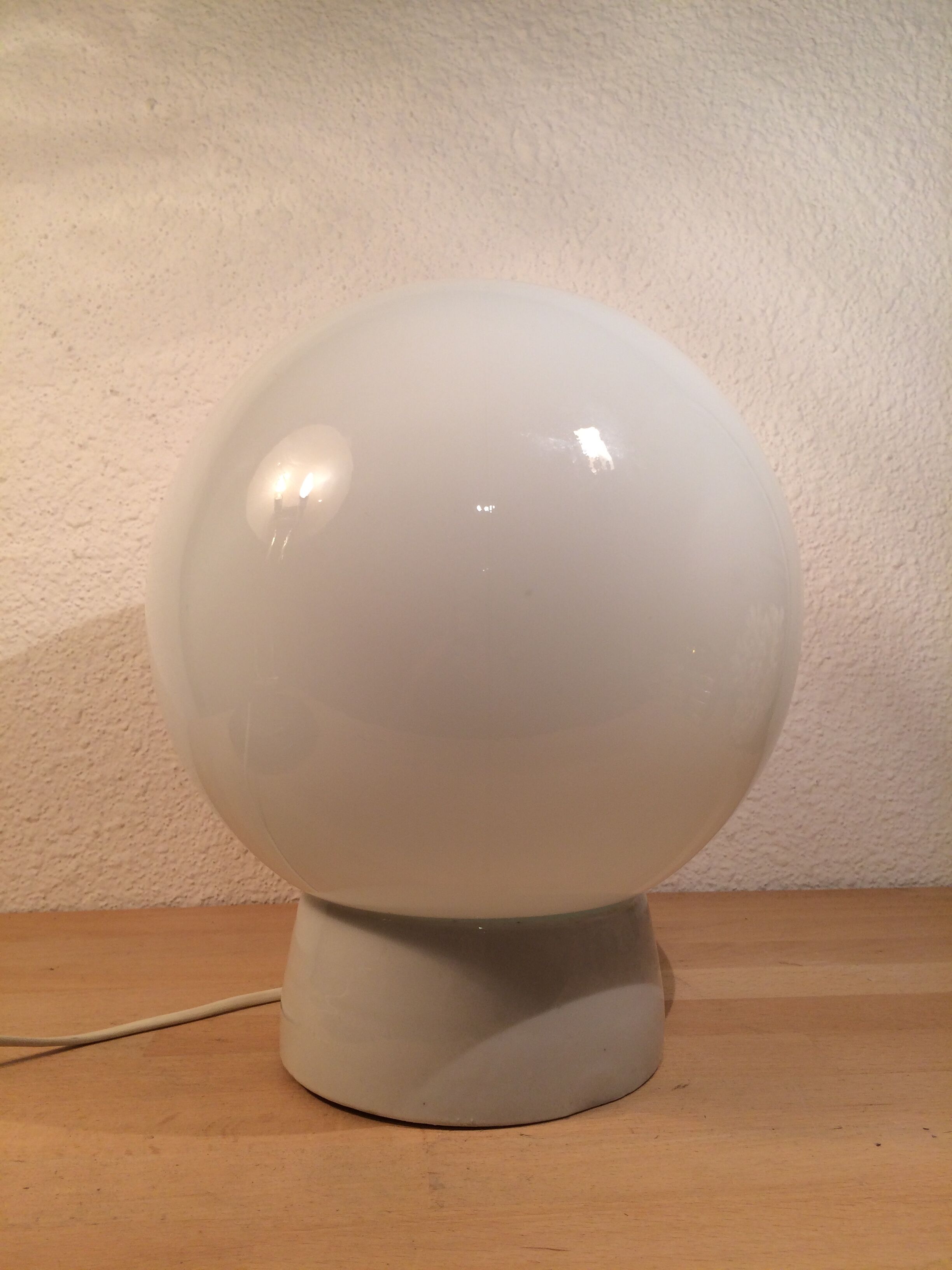 Globe lamp, ceramic and opaline, wall lamp or ceiling lamp