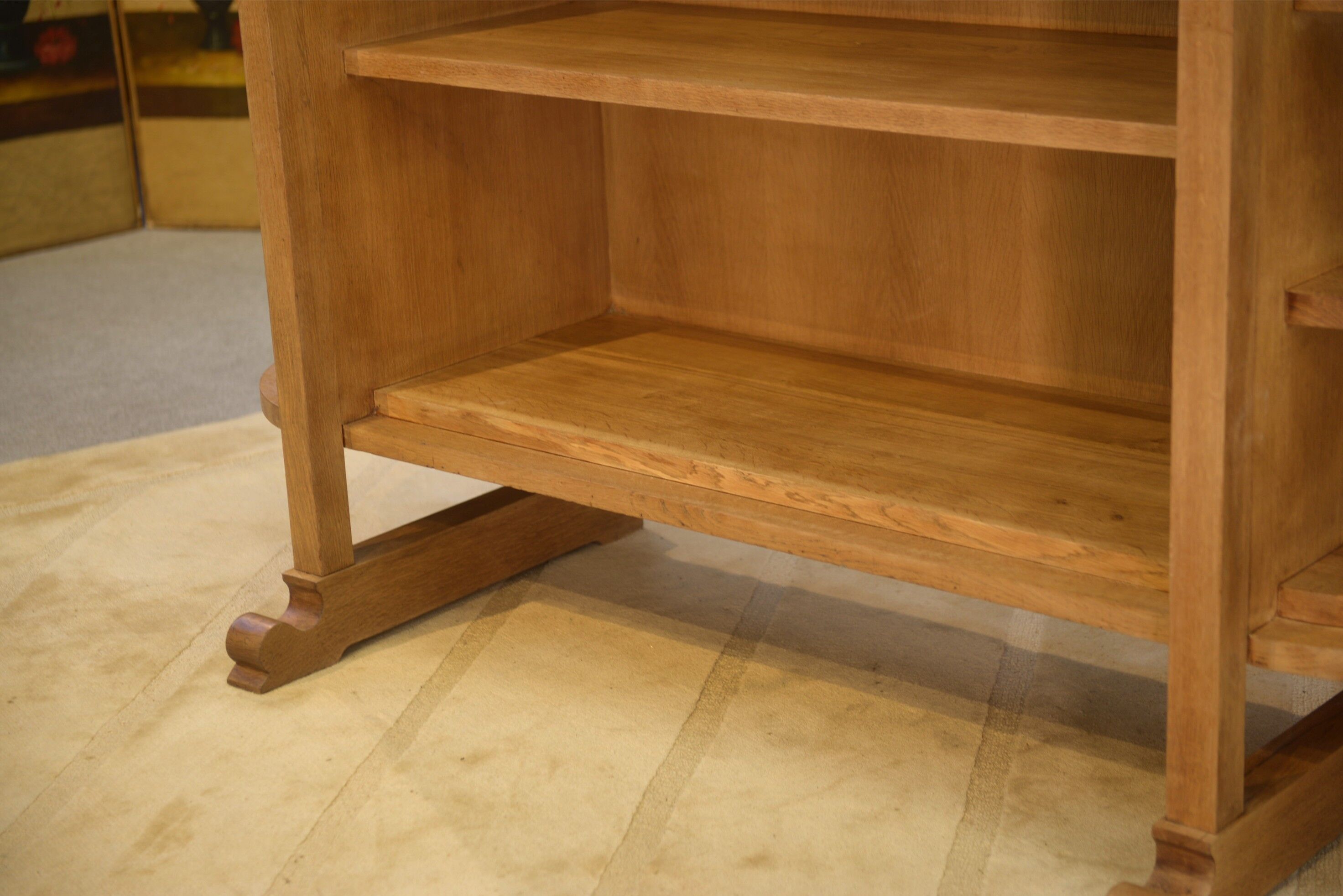 Art Deco modernist oak shelf from the 1940s.
