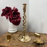 Twisted brass candle holder