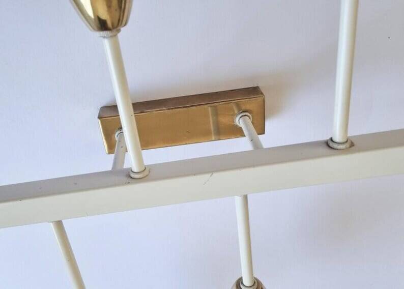 Pair of Midcentury Wall or Ceiling Lamps, Flush Mounts, Stilnovo Style, 1960s