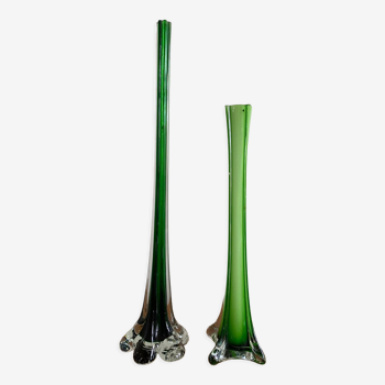 Set of two green soliflores