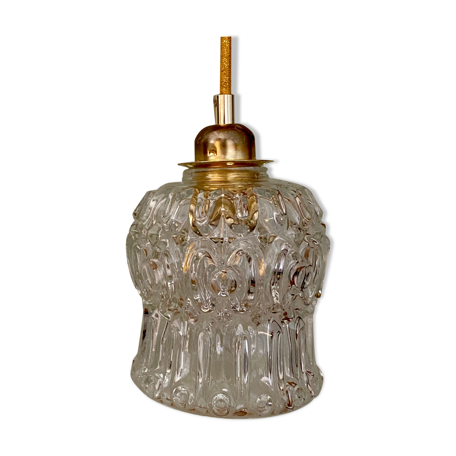 Vintage molded glass globe walker