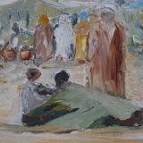 Tableau Orientaliste Signé 68 x 54 cm Afrique du Nord Maghreb