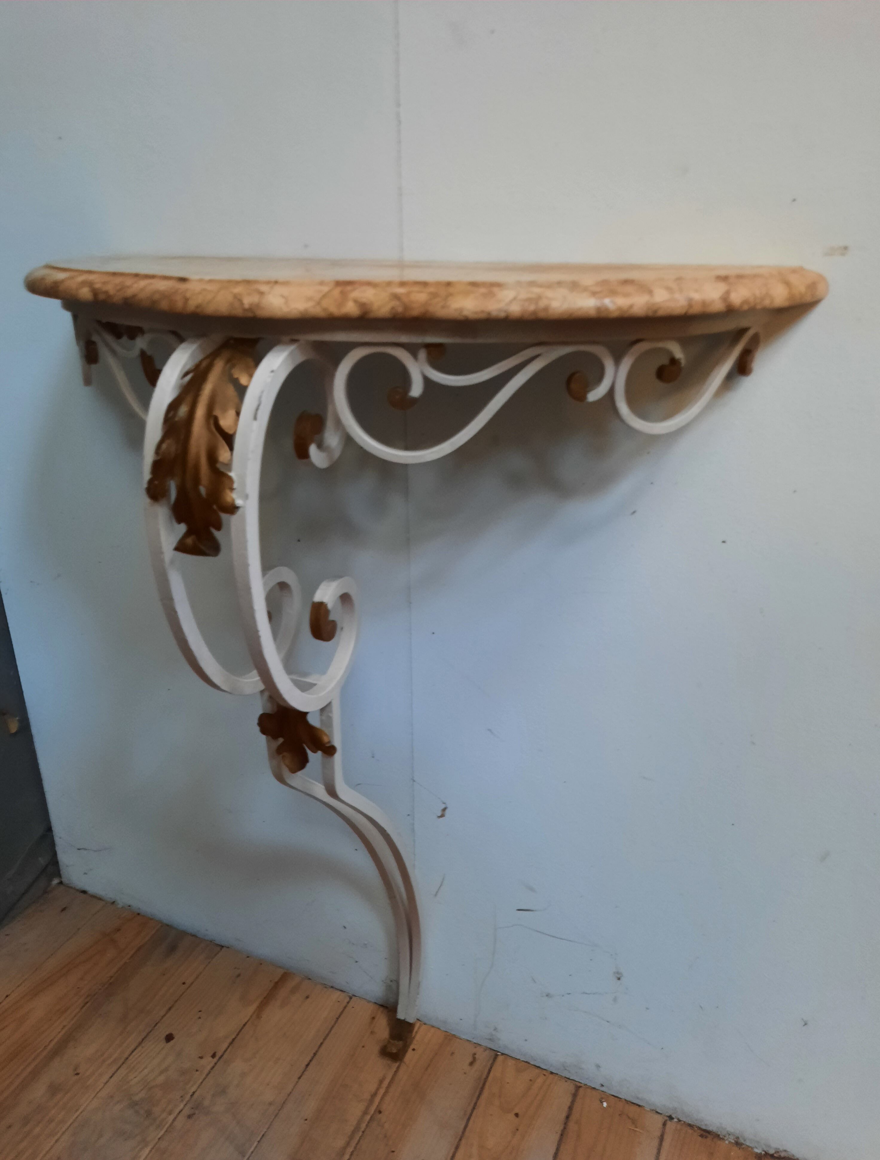 Steel and marble console