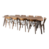 Walnut dining room set. 21st century.