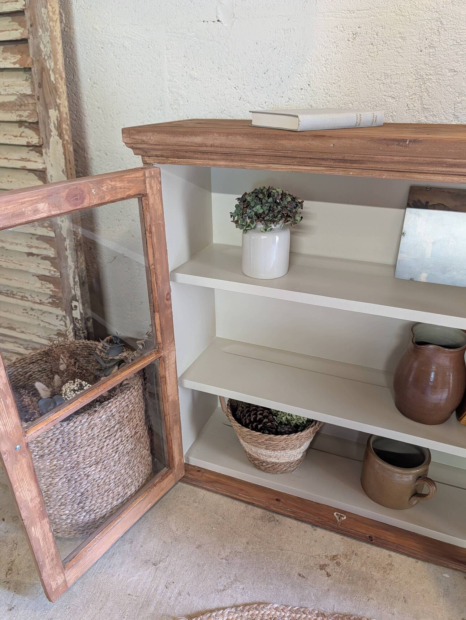Renovated old wall display cabinet