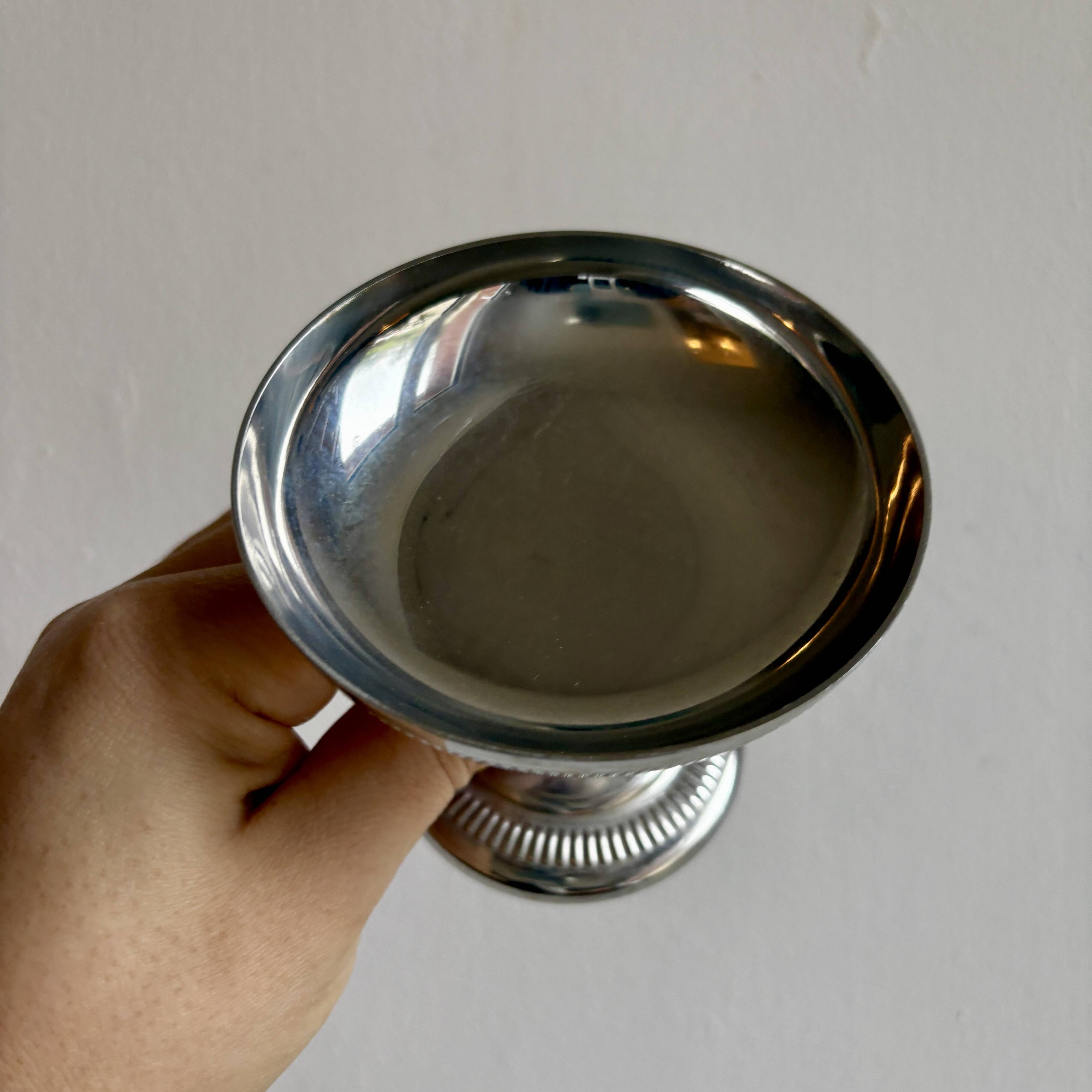 Lot de 6 coupes à dessert vintage en inox