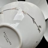 5 White and Silver Porcelain Bowls Made in France