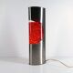 Retro decorative lamp with red glitter – brushed metal design