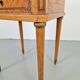 Vintage French Bedside Table with Marble Top and Brass Ornaments, 1920s