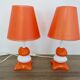 Pair of ceramic bedside lamps, 70s 80s design, vintage.