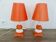Pair of ceramic bedside lamps, 70s 80s design, vintage.