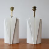 Paire de lampes de table à double ampoules en céramique de la fin du XXe siècle