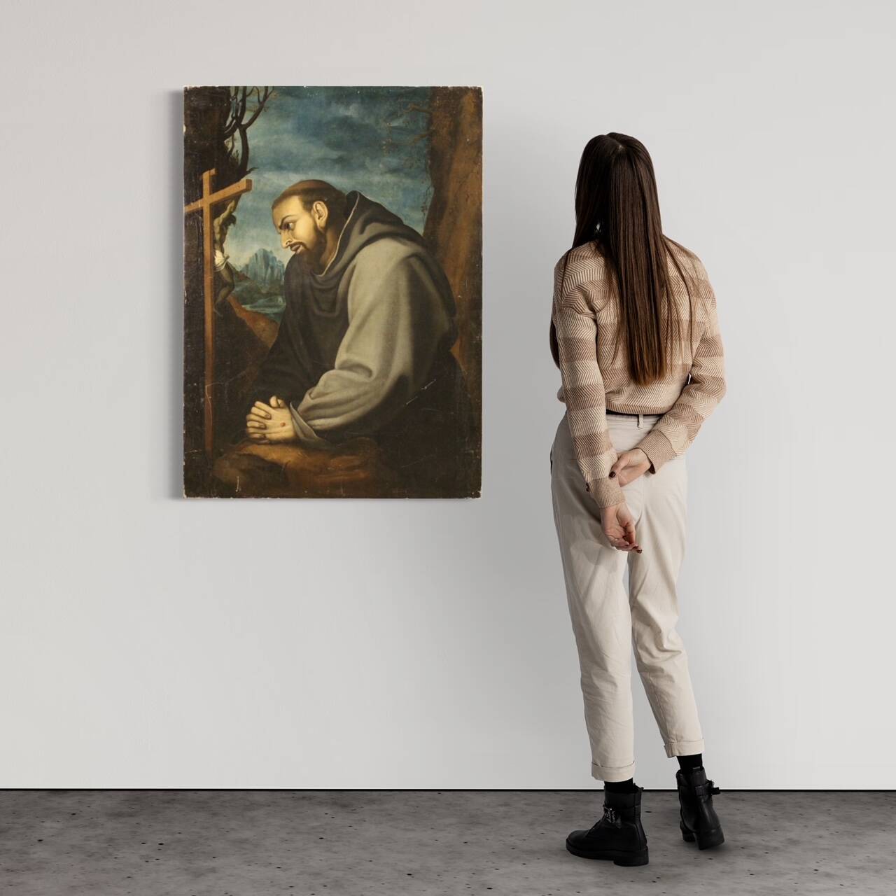 Tableau Ancien Saint François Du 18ème Siècle