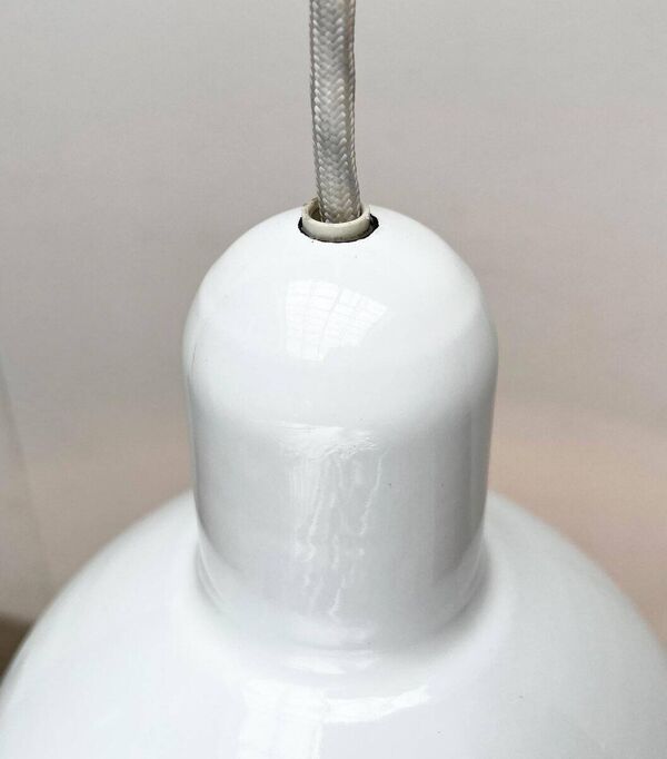 Lampe suspendue émaillée Vintage danoise modèle ES par Edgar Schlaefle pour Louis Poulsen, années 1980