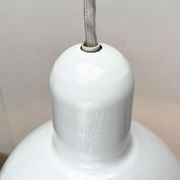 Vintage Danish enamelled pendant lamp model ES by Edgar Schlaefle for Louis Poulsen, 1980s.