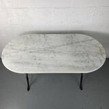 Marble and wrought iron bistro table