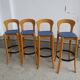4 tabourets de bar dans le style de Bruno Rey ou Alvar Aalto