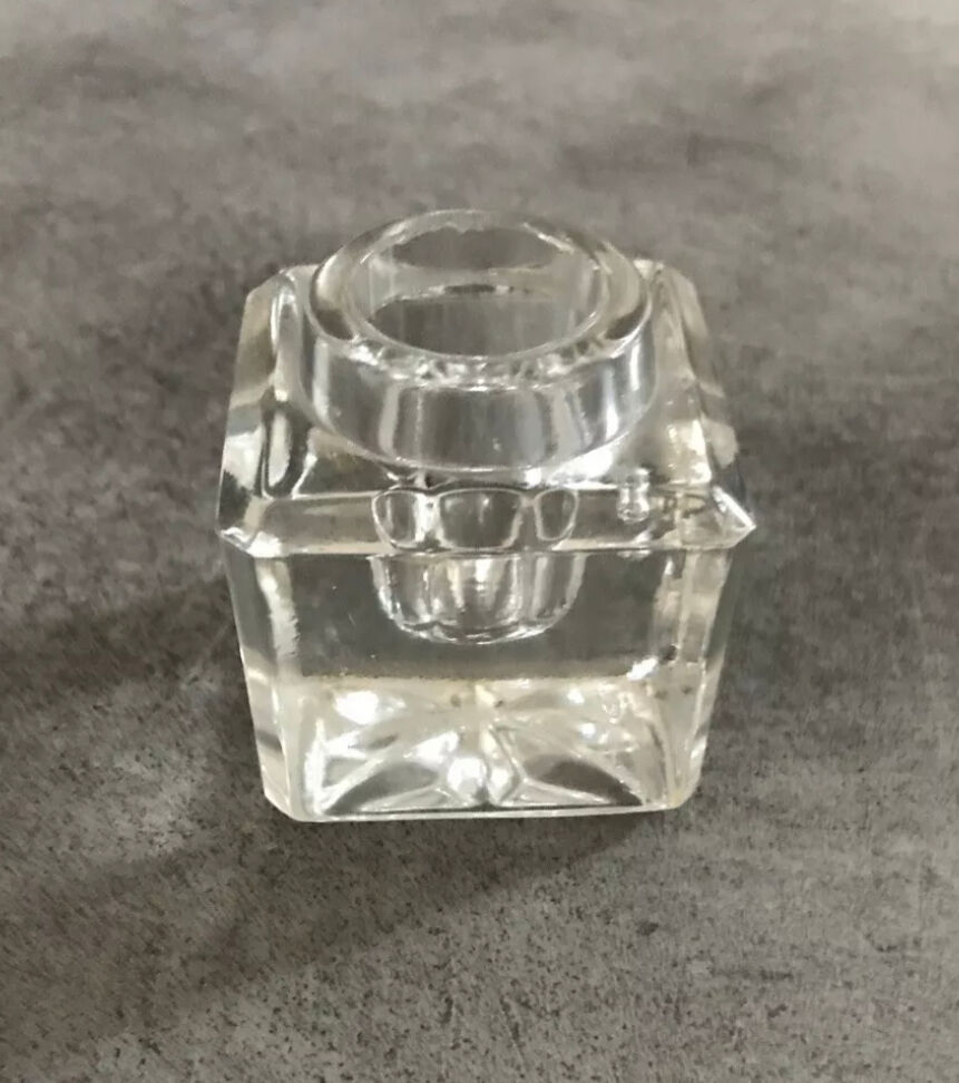Candle holder holder -candle table vintage glass square shape