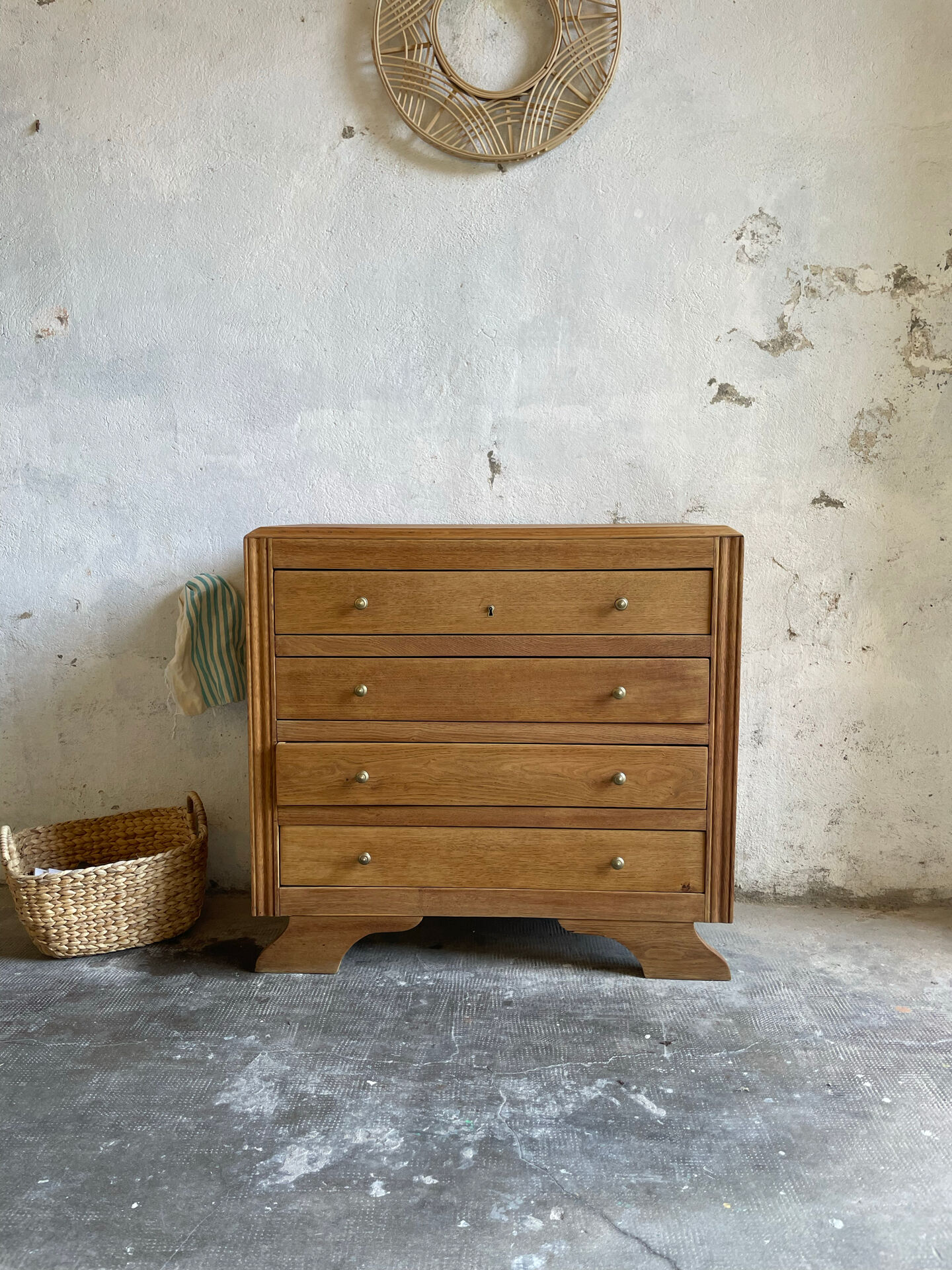 Commode vintage bois - années 50/60 – 4 tiroirs
