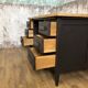 Former wooden minister's desk, black patina