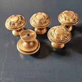 5 brass furniture knobs
