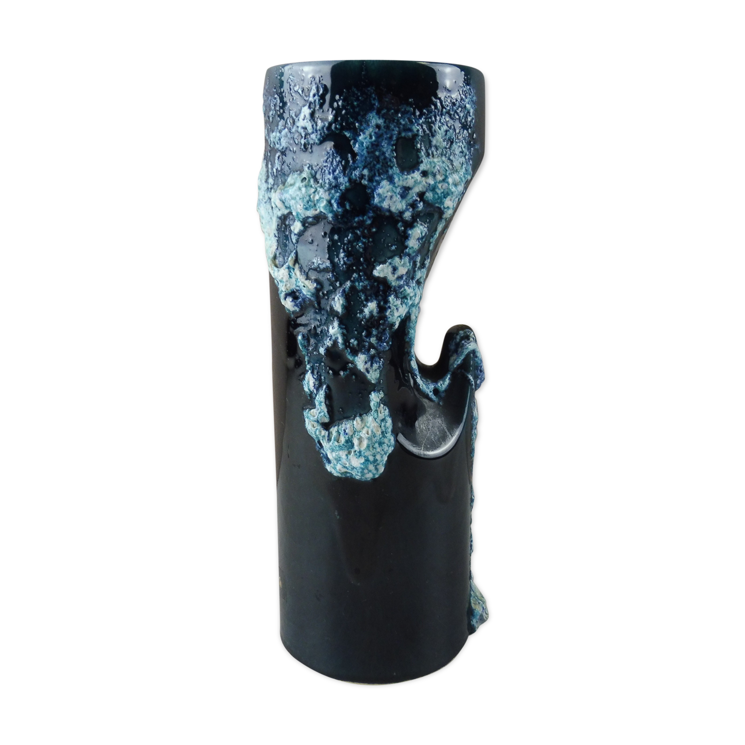 Old roll vase, sea foam, Fat Lava, Vallauris