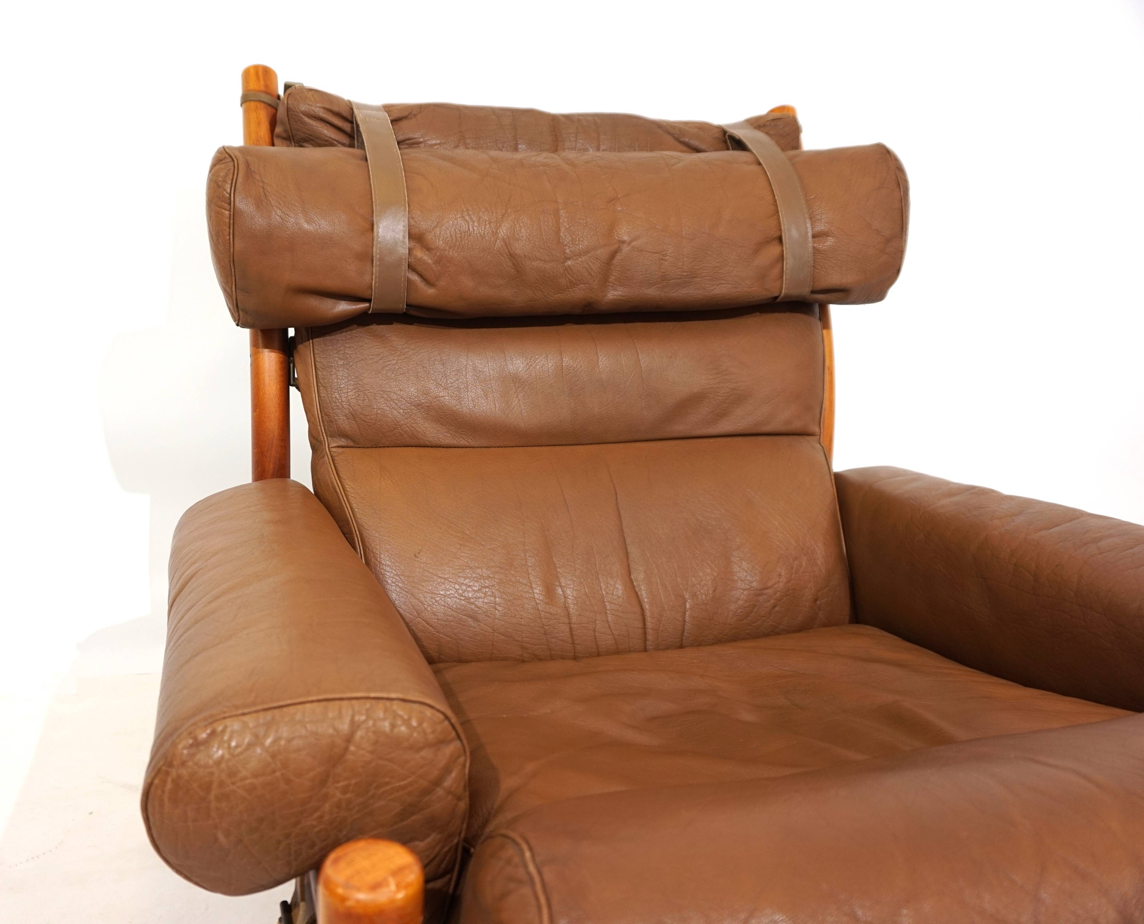 Arne Norell Inca chair with ottoman for Norell AB