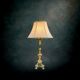 Pied de lampe en laiton massif poli style bougeoir – années 50 60