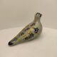 Ceramic dove bird, glazed with hand-painted floral decoration, vintage.