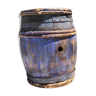 Antique blue wooden barrel